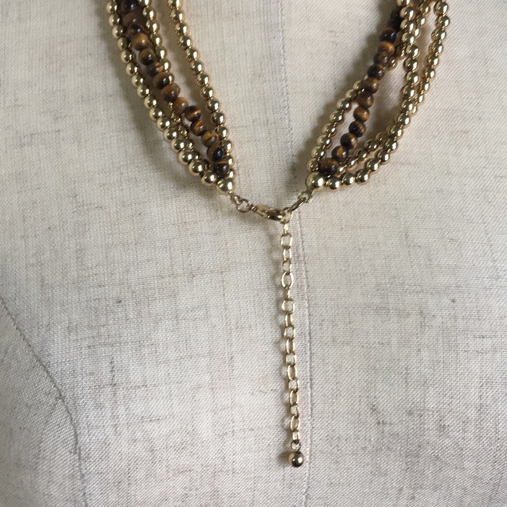 🖤Tigereye💕stone n gold beads necklace - Picture 3 of 7